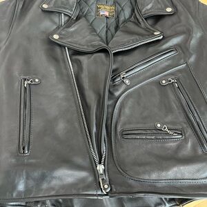 Vans Black Leather Biker Jacket